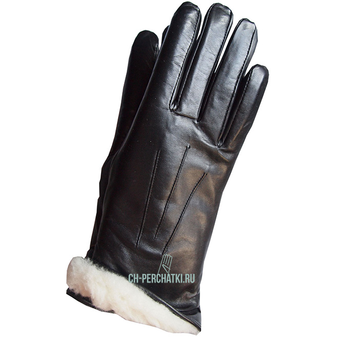 Женские кожаные перчатки 9676 - ЗИМА на меховой подкладке - ЖЕНСКИЕ .